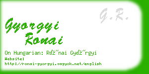 gyorgyi ronai business card